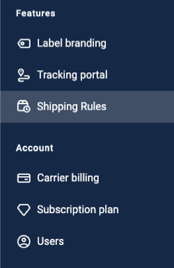 ShipStation API Dashboard Shipping Rules in the side navigation